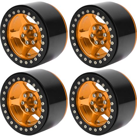 Stück leichte Fünfspeichen-Beadlock-Felgen aus Aluminiumlegierung für Axial SCX10 90046 RC-Car Micro Crawler Gold (1/5)