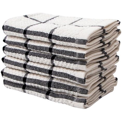 Set di 8 tovaglioli in cotone a nido d'ape a righe, 30 x 30 cm, morbidissimi, assorbenti e ad asciugatura rapida. (1/5)