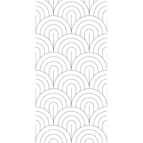 papier peint panoramique art déco blanc et noir  - ESTAhome (1/5)
