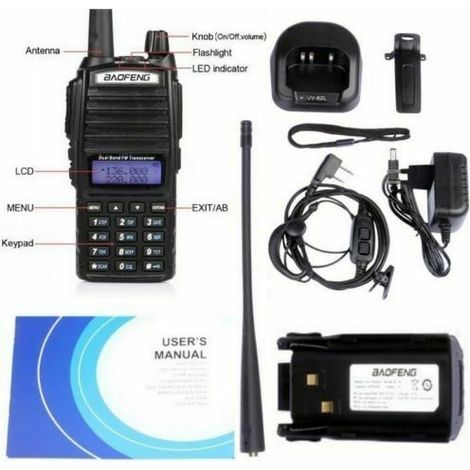 Baofeng UV-82 MICROFONO PTT Dual Band UHF VHF 8W Radio DTMF PMR RICETRASMITTENTE (1/5)
