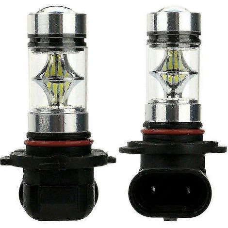 2 ampoules LED antibrouillard 6000K Super White H10 9045 9145 9140 100W 1200lm avec projecteur et feux de jour + éclairage numérique (1/5)
