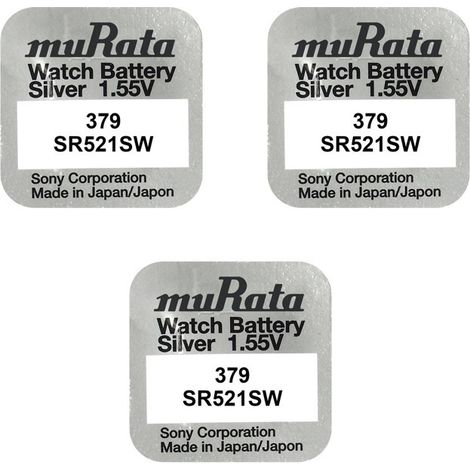 .3 piles Murata 379 SR 521SW.
.