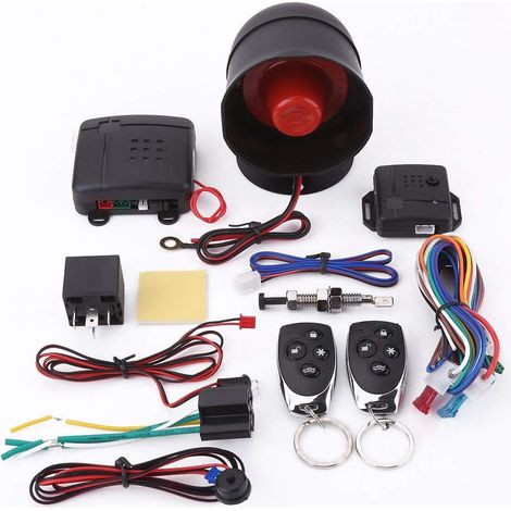 Multifunction Car Alarm, Système De Sécurité, Entrée Clé avec 2 Télécommandes Sirène (1/5)