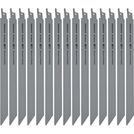 Reciprocating Saw Blade Wood & Plastics 230mm Length 10tpi Bi Metal Pack of 15 (1/2)