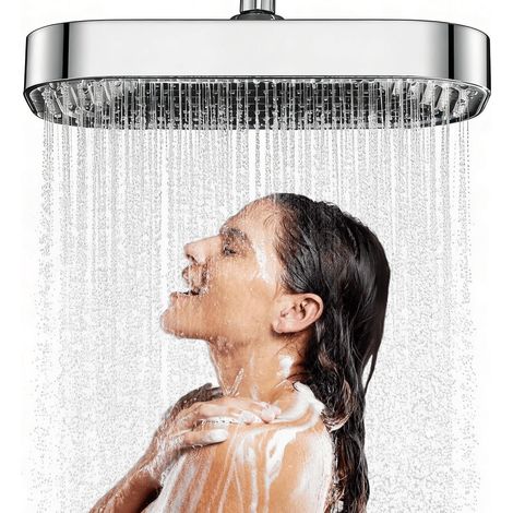 Großer Regenduschkopf 13 Zoll mit 360° verstellbarem Kopf und Silikondüsen (1/5)