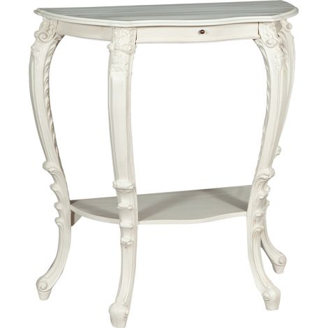 WOODEN CONSOLE, WHITE ANTIQUE FINISH, MADE IN ITALY (1/5)