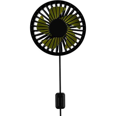 1 Ventilateur de voiture, rotation 360°, 3 vitesses, moteur silencieux, avec veilleuse, alimentation USB, pour SUV, camion, camping-car (1/5)