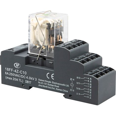 Socle de relais HONGFA 18FF-4Z-C10, Push-In