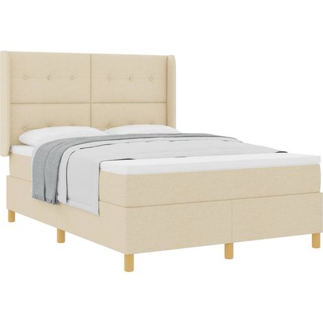Maison Exclusive - Letto a molle con materasso Crema 140 x 190 cm Tessuto