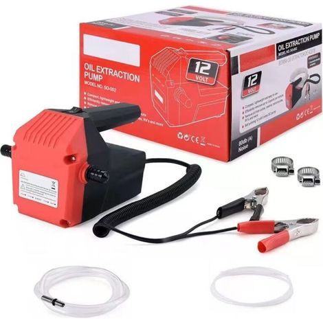 Pompe vidange huile moteur, 12V 80W pompe essence, pompe electrique gasoil à huile résistantes à la corrosion, pour voiture, bateau, moto (1/5)