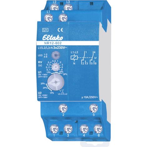 Relais de surveillance de réseau NR12-002-3X230V Eltako Tension de fonctionnement: 230 V 2 inverseur (1/2)