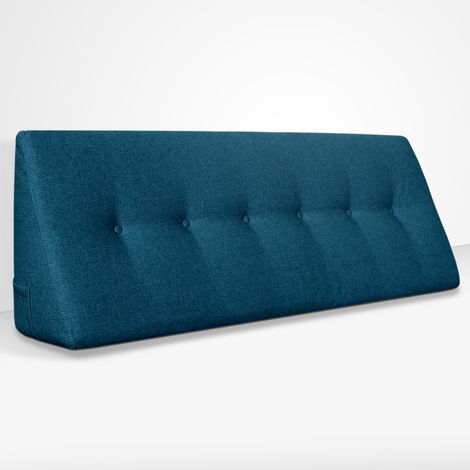 EVERGREENWEB - Cuscino da Lettura ergonomico, Cuscino Schienale a Cuneo per Letto e Divano  Cuscino Per gambe  Testata letto  Misura 180x26 cm  Colore Blu  100% Made in Italy  CHILL PILLOW (1/5)