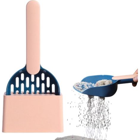 2-teilige Streuschaufel mit Filter – Robust und langlebig – Reinigungsschaufel für Haustiere – Werkzeug zur Entfernung von Katzenkot – 26,6 x 12,7 x 5,4 cm – Zur Reinigung von Katzentoiletten – Rosa u (1/5)