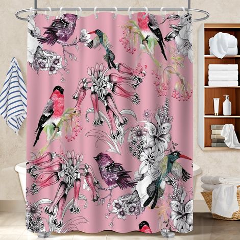 Rideau de douche tissu polyester 180x180 avec 12 œillets bâche de douche pour décoration salle de bain (1/5)