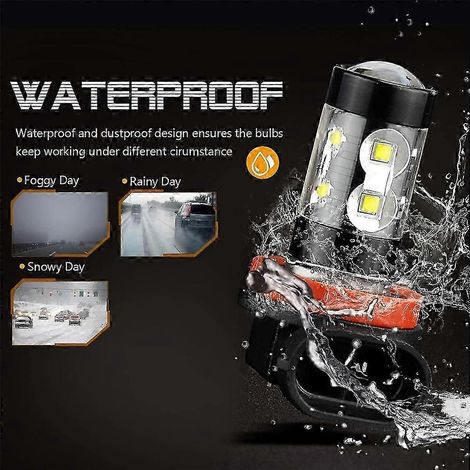 H11 LED-Scheinwerferlampen-Set, superhell, weiß, 6000K, Fern- oder Abblendlicht, 2er-Pack - SYKJ (H8-50W) (1/3)