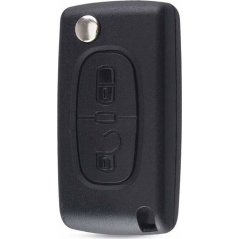 Coque Clé Compatible Peugeot 107 207 307 308 407 2 Boutons CE0536 Lame sans RAINURE Pile dans LA Coque LO-Ron (1/5)