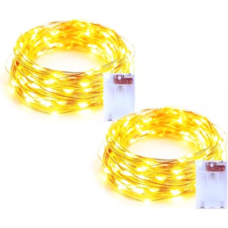 Battery Operated LED Fairy Lights 5 m 50 LEDs Warm White for Indoor Outdoor Decoration LED Battery String Lights for Bedroom (1/5)