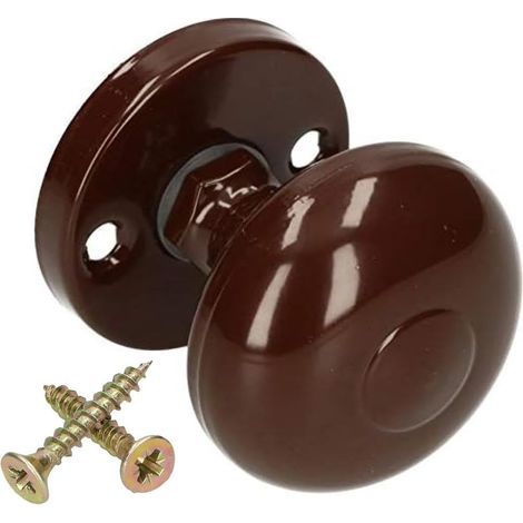 KOTARBAU® Pomello per porta Ø 55 mm marrone verniciato a polvere maniglia porta impugnatura cancello (1/3)