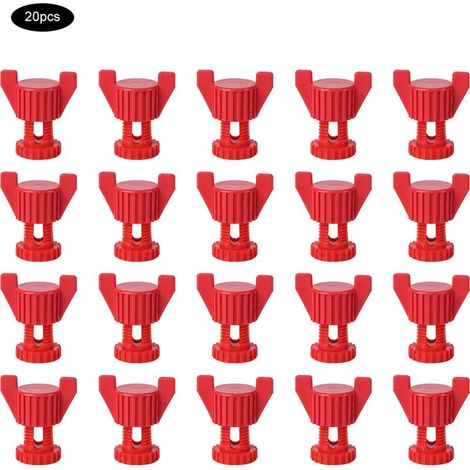Ensemble de boulons et écrous en plastique pour fenêtres de ventilation, accessoires agricoles, 20 pièces rouges (1/4)