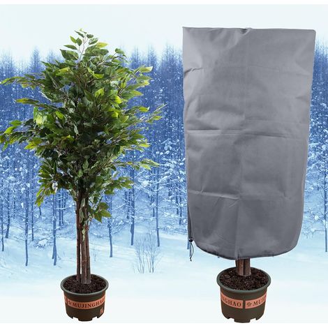 Voile Hivernage Plante, Housse Hivernage Plante avec Cordon de Serrage, Housse de Protection pour Plantes Voile d’Hivernage (80x120cm) (1/4)