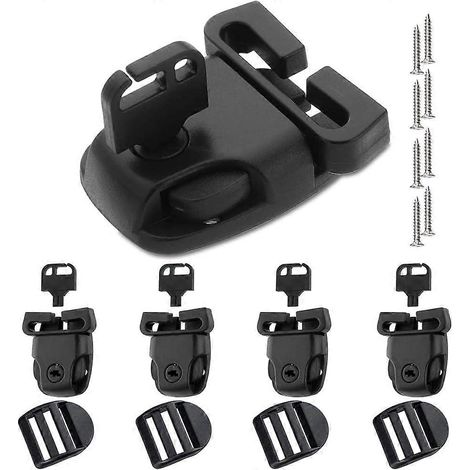 Kit de remplacement de 4 loquets pour spa, comprenant des loquets à clip pour couverture de spa, des clés et la quincaillerie nécessaire (4 jeux), 50 x 46 mm (1/5)