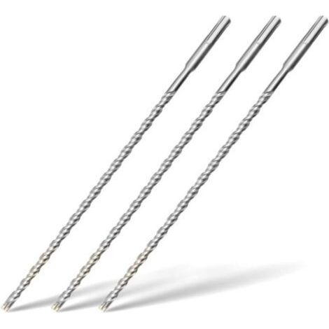 Lot de 3 Foret SDS Plus 8mm x 300mm,avec 4 taillants en carbure et double vis,pour béton,pierre naturelle (1/5)