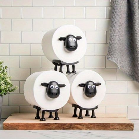 Porte-rouleau de papier toilette en forme de mouton – Porte-papier toilette amusant sur pied (1/4)