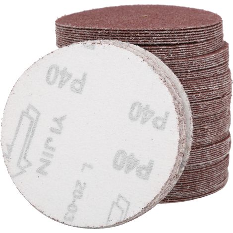 100 Stück 100 mm (4 Zoll) Schleifpapierscheiben, selbstklebend, beflockt, P40 (1/5)