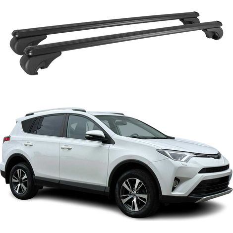 OMAC Aluminium Dachträger Querträger für Toyota RAV4 IV 2013-2018 – TÜV / DIN 75302:2019 – Abschließbar – Max. 75 kg – 2 Stangen Schwarz (1/5)