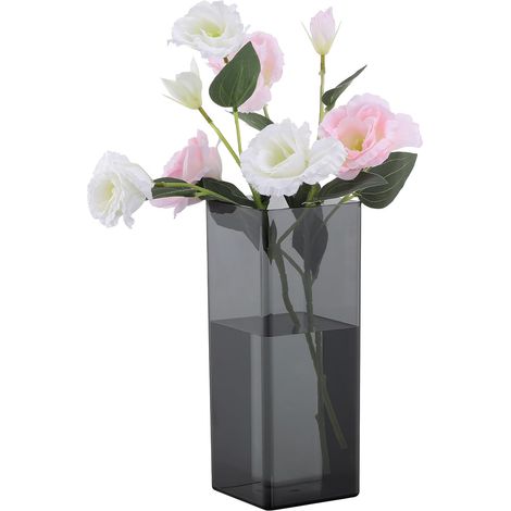 Vases à Fleurs en Acrylique, 10cm X 25cm Vases Décoratifs Transparent(Rectangulaire, Noir) (1/5)