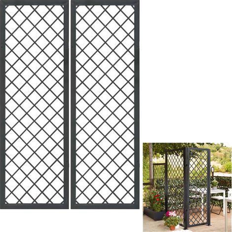 Multipack 2 pz tralicci fissi 0,60 x h 1,80 metri con cornice in metallo stell trellis colore antracite (1/2)