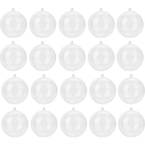 20 boules décoratives à remplir pour la création de décorations de sapin de Noël en plastique (5 cm) (1/5)