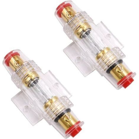 Porte-fusible en ligne 2 pièces, porte-fusible 60A Protection de sécurité de l'alimentation audio de voiture pour compresseur d'amplificateur d'alarme audio de voiture (1/5)