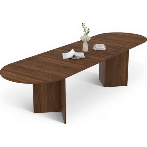 Ausziehbarer ovaler Esstisch MARTHE 6-12 Personen Nussbaum 200-300 cm (1/5)
