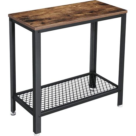 Console ingresso industriale compatta in truciolato e metallo 60x30x60 cm (1/5)