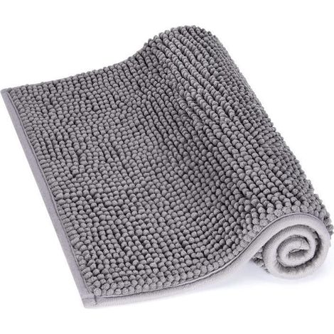 Tapis de Bain Absorbant Antidérapant 60cm x 40cm Tapis de Douche Microfibre de Chenille pour Salle de Bain, (1/4)