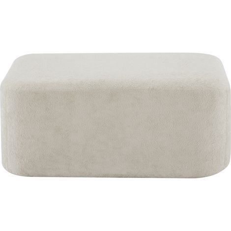 Pouf ottoman modulable en velours beige, sans cadre, mousse 32D, assise confortable et hocker à relier pour salon, appartement ou petit espace - CHICFURN (1/5)