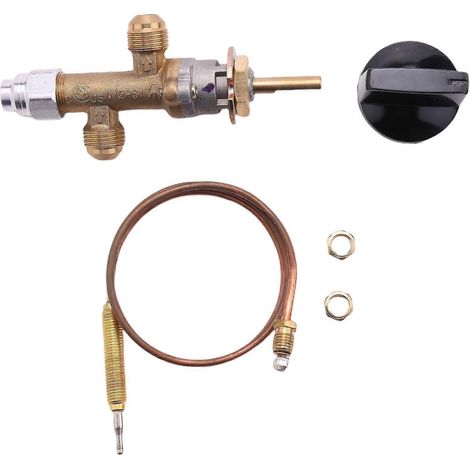 Vanne de sécurité pour foyer au gaz propane avec thermocouple et dispositif de sécurité en cas de coupure de flamme - Vanne de sécurité pour foyer au gaz propane (1/5)