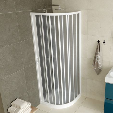 Box cabina doccia semicircolare a soffietto in pvc h 185 mod. Loto con apertura laterale 70x90 cm