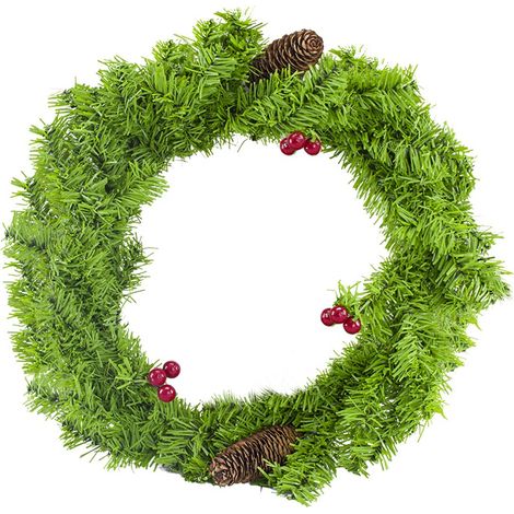 Ghirlanda Dietroporta Tonda Natalizia con Bacche e Pigne Decoro di Natale (1/5)