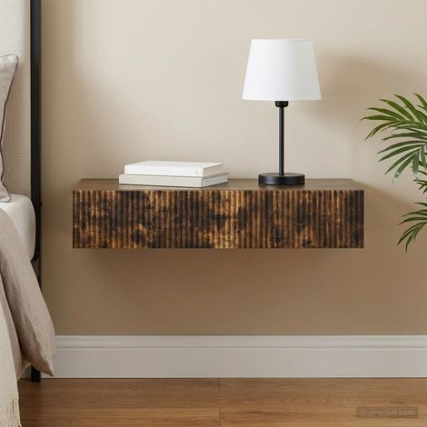 Table d'appoint murale Chêne fumé 87,5 x 34,5 x 17 cm vidaXL