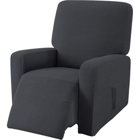 Jacquard Armchair Cover, Armchair Cover with Wings, Polyester Fabric Protector for Chair Sofa (Dark Grey) (1/5)