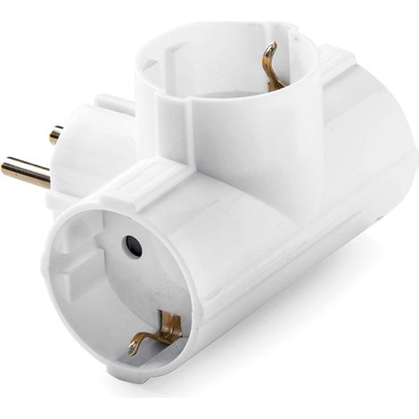 FAMATEL 1307 Schuko-Adattatore TT-Tripla Presa Laterale, 16 a (1/4)