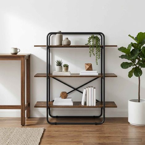 vidaXL Étagère 3 niveaux 100 x 35 x 105 cm PB Chêne fumé (1/5)