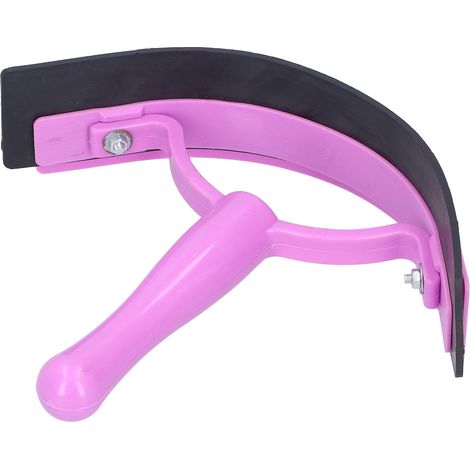 Grattoir à sueur pour cheval, ergonomique, poignée souple, plastique, caoutchouc, outil de toilettage pour équitation (1/5)