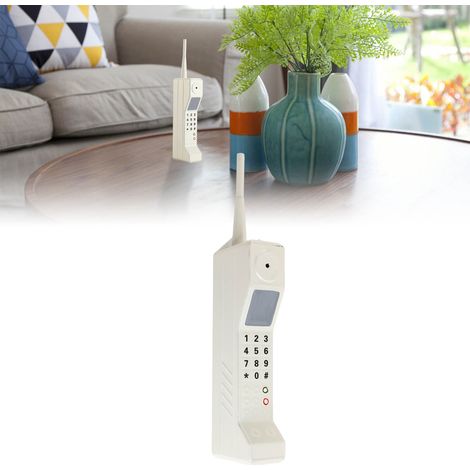 Modelo decorativo vintage de un teléfono móvil hecho de hojalata, diseño ligero y portátil para películas, colecciones o marcos de fotos. (1/5)