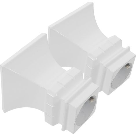 Lot de 2 Embouts Carrés Blancs pour Tringle à Rideaux Embouts Décoratifs Métalliques Épais Pièces de Rechange pour Tringles à Rideaux Adaptés pour Installation Rapide et (1/5)