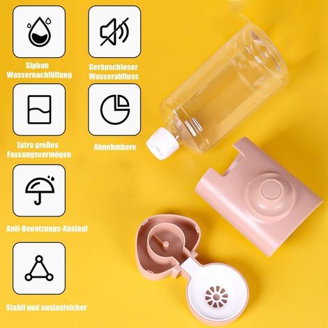 Distributeur d'eau automatique pour lapins, cochons d'Inde, hamsters, chinchillas et furets, 600 ml, rose, taille unique (1/3)