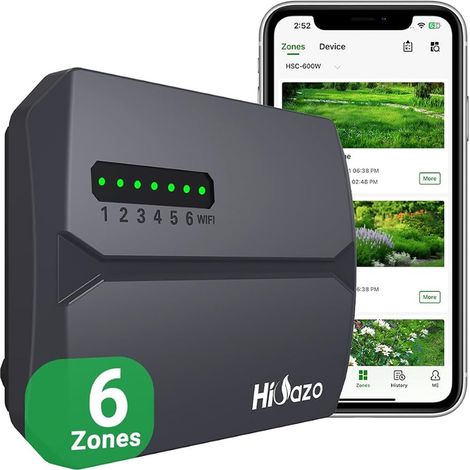 Watering Programmer Zones, Irrigation Controller with Weather Sensing, Volume Calculation, Automatic Watering for Lawn, Garden, Vegetable Garden (1/5)