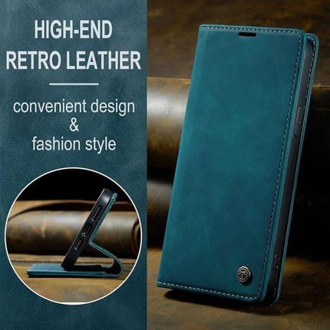 Coque pour iPhone 14 ProMax 5G Premium Housse Cuir Protection Pochette Rabat Portefeuille Flip Bleu Vert iPhone 14 ProMax 5G (1/5)